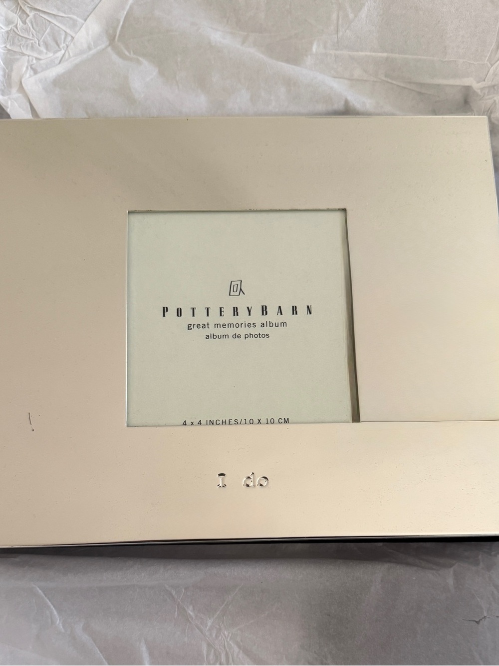 POTTERY BARN silver “I Do” wedding Great Memories' Photo Album, NWT